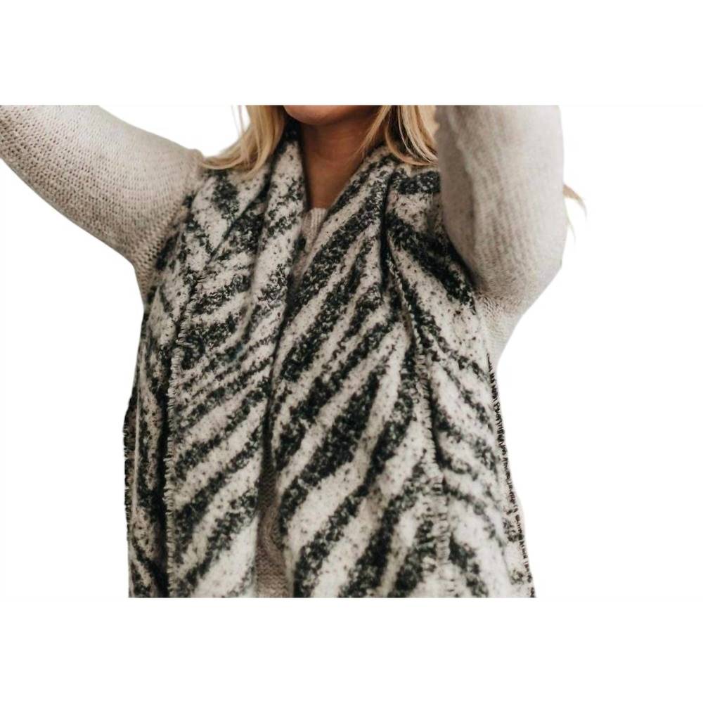 NEW PRETTY SIMPLE brooke zebra scarf in white